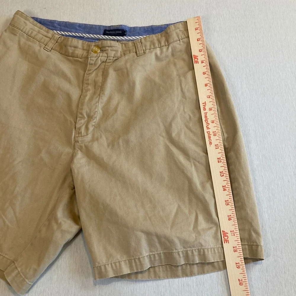Southern Marsh Mens 32 Khaki Chino Shorts Tan Cotton Flat Front Casual 8